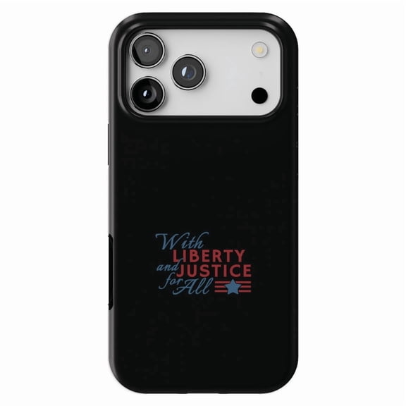 DistinctInk MagSafe Tough Case for iPhone 17 Pro (6.3") - with Liberty and Justice for All - Shockproof Drop Protection MagSafe Compatible Cover