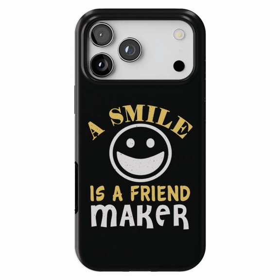 DistinctInk MagSafe Tough Case for iPhone 17 Pro Max (6.9") - A Smile is A Friend Maker - Shockproof Drop Protection MagSafe Compatible Cover