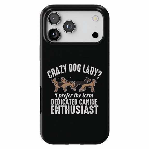 DistinctInk MagSafe Tough Case for iPhone 17 Pro Max (6.9") - Crazy Dog Lady? Canine Enthusiast - Shockproof Drop Protection MagSafe Compatible Cover
