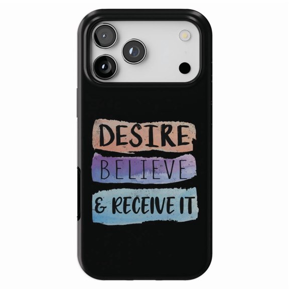 DistinctInk MagSafe Tough Case for iPhone 17 Pro Max (6.9") - Desire Believe Receive It - Shockproof Drop Protection MagSafe Compatible Cover