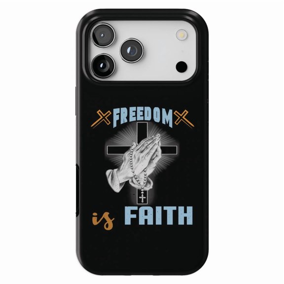 DistinctInk MagSafe Tough Case for iPhone 17 Pro Max (6.9") - Freedom is Faith - Shockproof Drop Protection MagSafe Compatible Cover