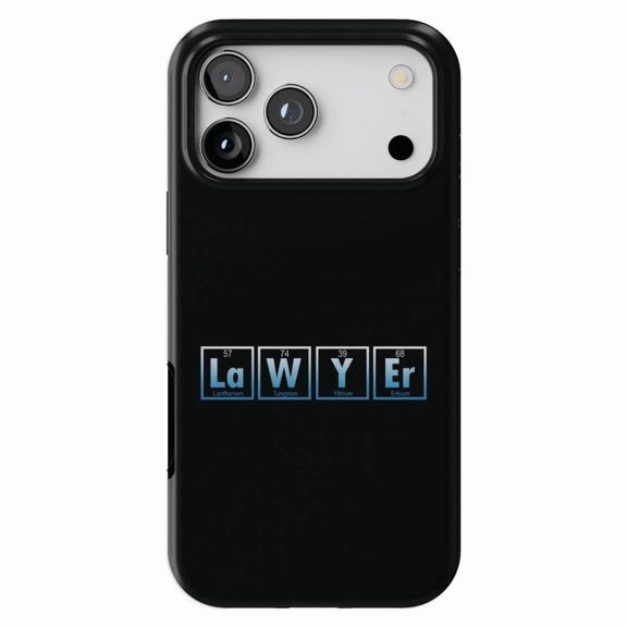 DistinctInk MagSafe Tough Case for iPhone 17 Pro Max (6.9") - Lawyer Elements Periodic Table - Shockproof Drop Protection MagSafe Compatible Cover
