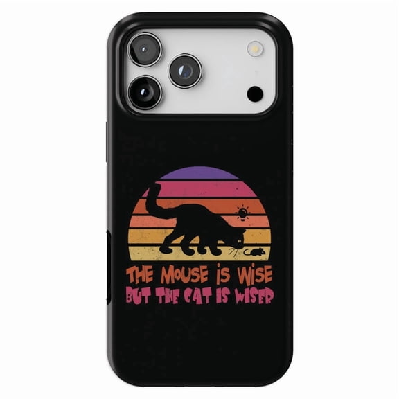 DistinctInk MagSafe Tough Case for iPhone 17 Pro Max (6.9") - Mouse is Wise Cat is Wiser - Shockproof Drop Protection MagSafe Compatible Cover