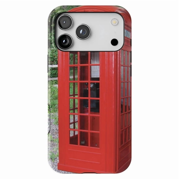 DistinctInk MagSafe Tough Case for iPhone 17 Pro Max (6.9") - Red London Phone Booth - Shockproof Drop Protection MagSafe Compatible Cover