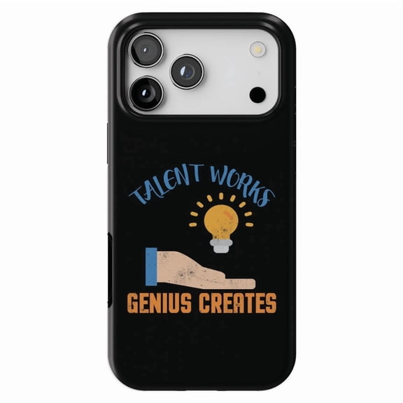 DistinctInk MagSafe Tough Case for iPhone 17 Pro Max (6.9") - Talent Works Genius Creates - Shockproof Drop Protection MagSafe Compatible Cover