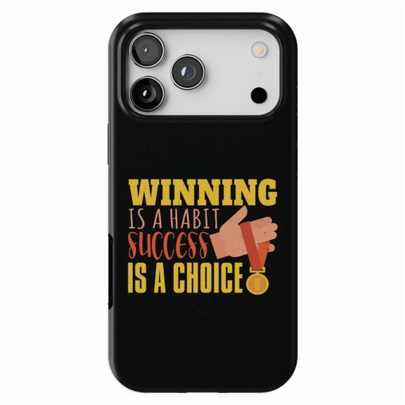 DistinctInk MagSafe Tough Case for iPhone 17 Pro Max (6.9") - Winning A Habit Success A Choice - Shockproof Drop Protection MagSafe Compatible Cover