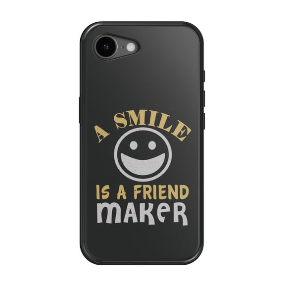 DistinctInk MagSafe Tough Case for iPhone 17e (6.1") - A Smile is A Friend Maker - Shockproof Drop Protection MagSafe Compatible Cover