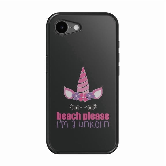 DistinctInk MagSafe Tough Case for iPhone 17e (6.1") - Beach Please I'm a Unicorn - Shockproof Drop Protection MagSafe Compatible Cover