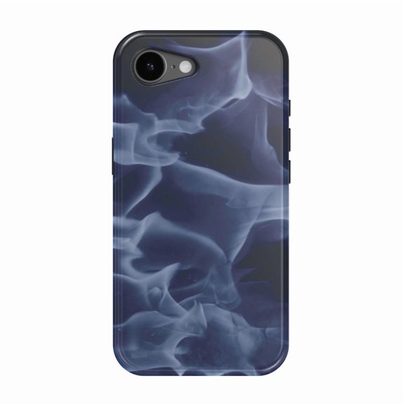 DistinctInk MagSafe Tough Case for iPhone 17e (6.1") - Blue Black Flame Fire - Shockproof Drop Protection MagSafe Compatible Cover