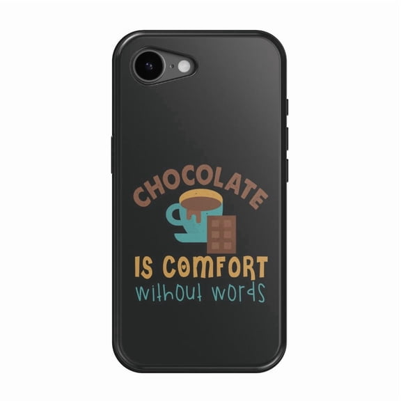 DistinctInk MagSafe Tough Case for iPhone 17e (6.1") - Chocolate is Comfort Without Words - Shockproof Drop Protection MagSafe Compatible Cover