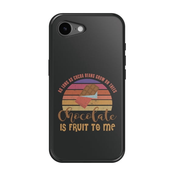 DistinctInk MagSafe Tough Case for iPhone 17e (6.1") - Chocolate is Fruit to Me - Shockproof Drop Protection MagSafe Compatible Cover