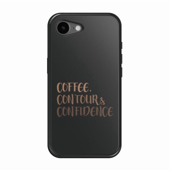 DistinctInk MagSafe Tough Case for iPhone 17e (6.1") - Coffee Contour & Confidence - Shockproof Drop Protection MagSafe Compatible Cover