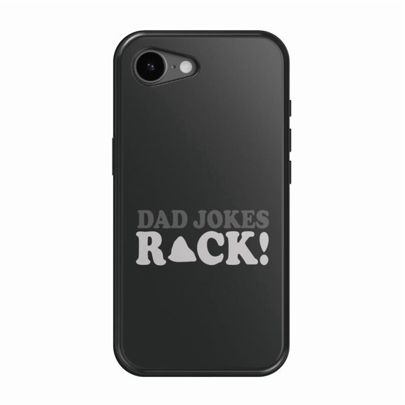 DistinctInk MagSafe Tough Case for iPhone 17e (6.1") - Dad Jokes Rock - Shockproof Drop Protection MagSafe Compatible Cover