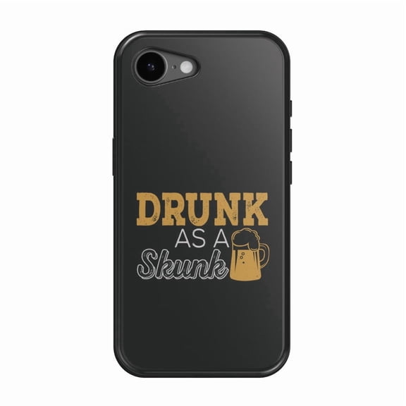 DistinctInk MagSafe Tough Case for iPhone 17e (6.1") - Drunk As A Skunk - Shockproof Drop Protection MagSafe Compatible Cover