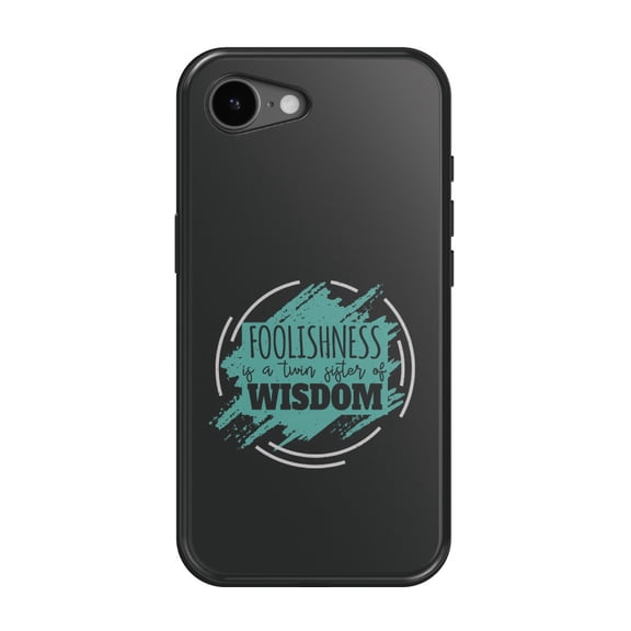 DistinctInk MagSafe Tough Case for iPhone 17e (6.1") - Foolishness Twin Sister Wisdom - Shockproof Drop Protection MagSafe Compatible Cover