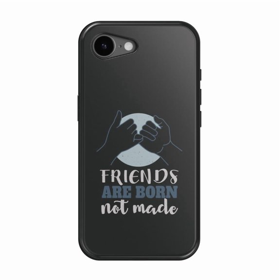 DistinctInk MagSafe Tough Case for iPhone 17e (6.1") - Friends are Born Not Made - Shockproof Drop Protection MagSafe Compatible Cover