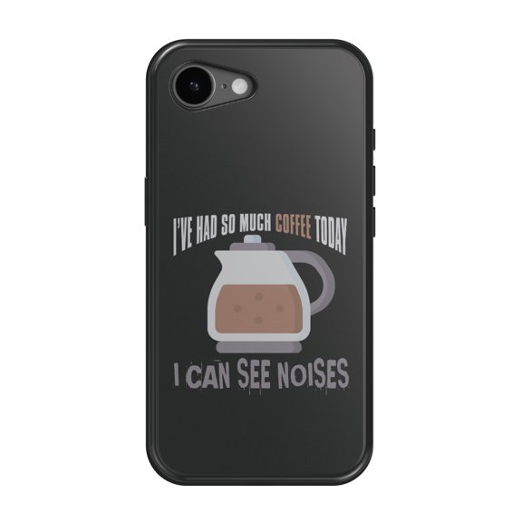 DistinctInk MagSafe Tough Case for iPhone 17e (6.1") - Had So Much Coffee Can See Noises - Shockproof Drop Protection MagSafe Compatible Cover