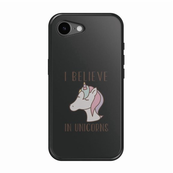 DistinctInk MagSafe Tough Case for iPhone 17e (6.1") - I Believe in Unicorns - Shockproof Drop Protection MagSafe Compatible Cover