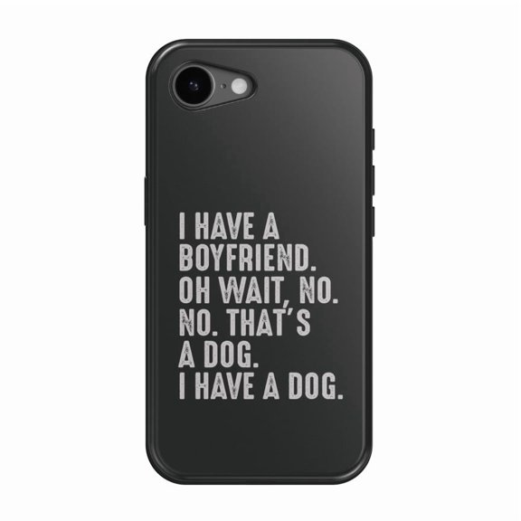 DistinctInk MagSafe Tough Case for iPhone 17e (6.1") - I Have a Boyfriend - No, That's a Dog - Shockproof Drop Protection MagSafe Compatible Cover
