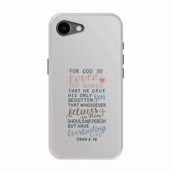 DistinctInk MagSafe Tough Case for iPhone 17e (6.1") - John 3:16 - for God So Loved The World - Shockproof Drop Protection MagSafe Compatible Cover