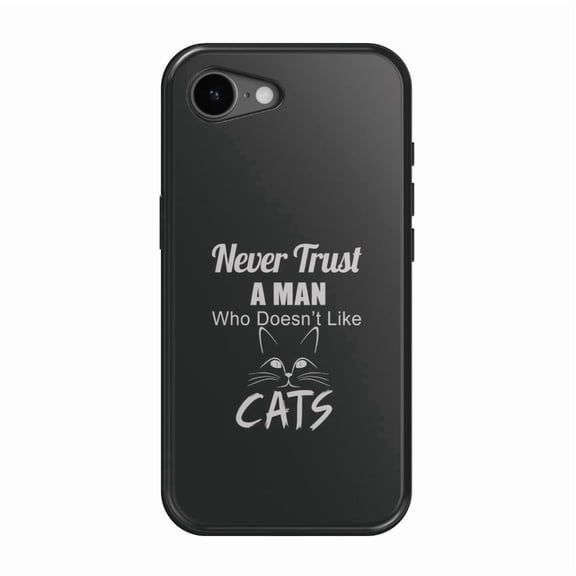 DistinctInk MagSafe Tough Case for iPhone 17e (6.1") - Never Trust Man Who Doesn't Like Cats - Shockproof Drop Protection MagSafe Compatible Cover