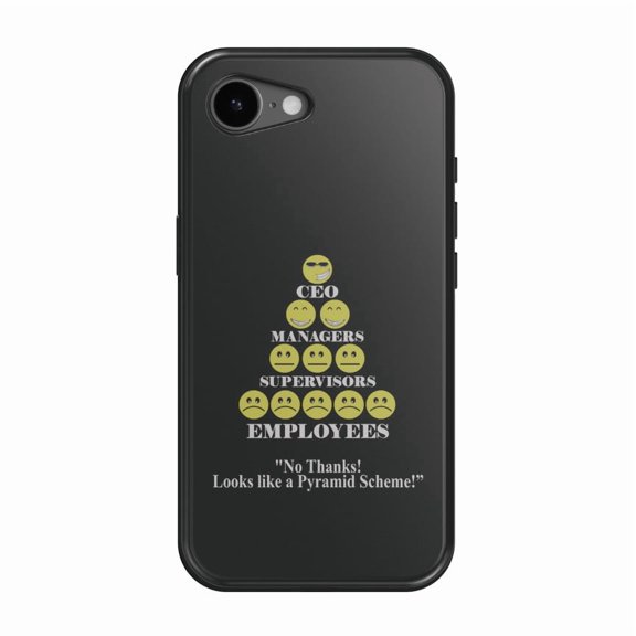 DistinctInk MagSafe Tough Case for iPhone 17e (6.1") - No Thanks Looks Like a Pyramid Scheme - Shockproof Drop Protection MagSafe Compatible Cover