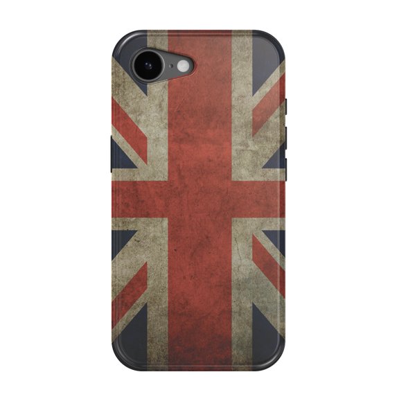 DistinctInk MagSafe Tough Case for iPhone 17e (6.1") - Red White Blue British Flag Old - Shockproof Drop Protection MagSafe Compatible Cover