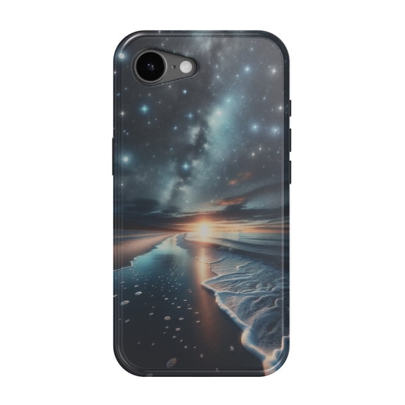 DistinctInk MagSafe Tough Case for iPhone 17e (6.1") - Starry Seas: A Time-Lapse Night's Tale - Shockproof Drop Protection MagSafe Compatible Cover