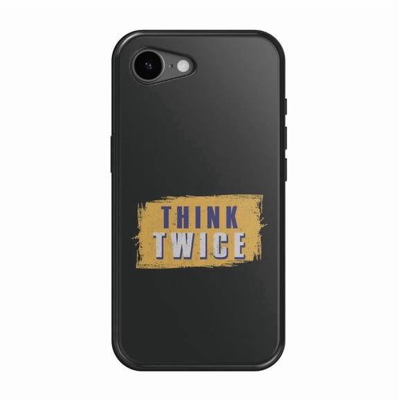 DistinctInk MagSafe Tough Case for iPhone 17e (6.1") - Think Twice - Shockproof Drop Protection MagSafe Compatible Cover