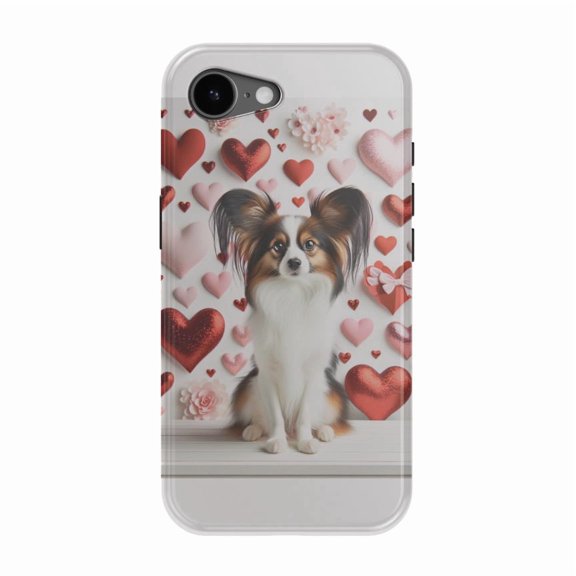 DistinctInk MagSafe Tough Case for iPhone 17e (6.1") - Valentine's Day Papillon - Shockproof Drop Protection MagSafe Compatible Cover