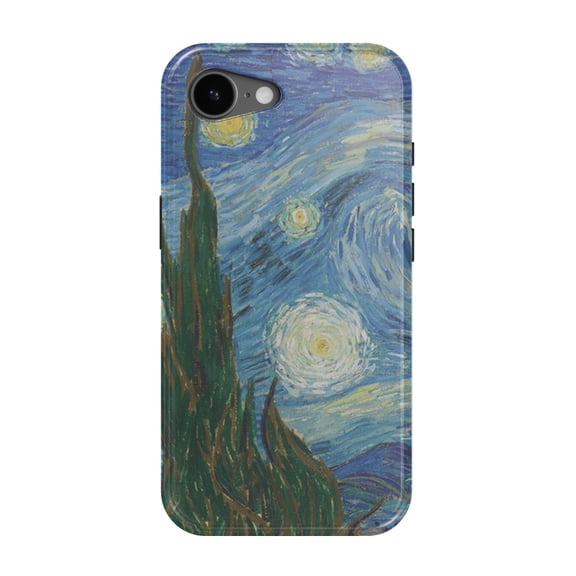DistinctInk MagSafe Tough Case for iPhone 17e (6.1") - Van Gogh Starry Night - Shockproof Drop Protection MagSafe Compatible Cover