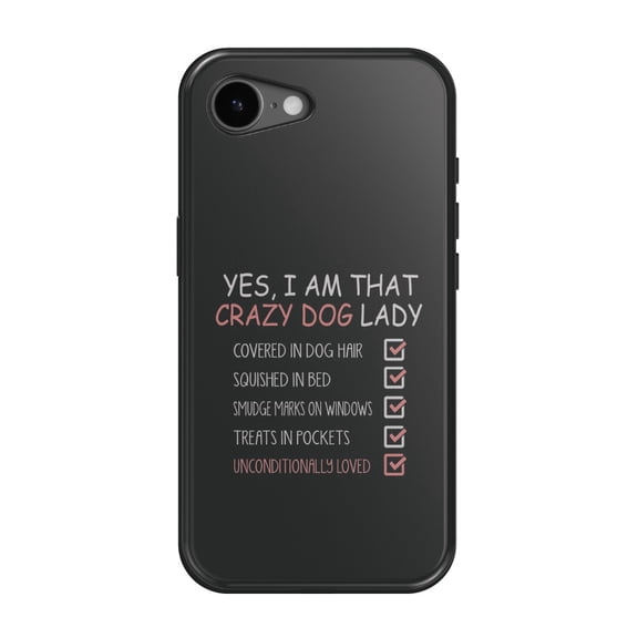 DistinctInk MagSafe Tough Case for iPhone 17e (6.1") - Yes, I Am that Crazy Dog Lady - Shockproof Drop Protection MagSafe Compatible Cover