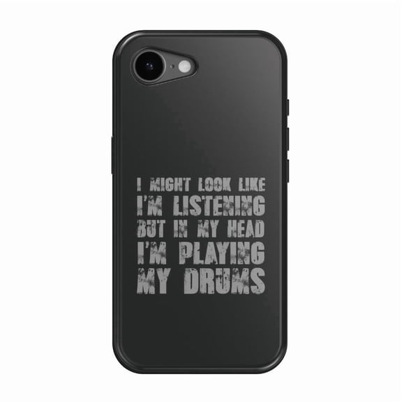 DistinctInk MagSafe Tough Case for iPhone 17e (6.1") - in My Head, I'm Playing Drums - Shockproof Drop Protection MagSafe Compatible Cover