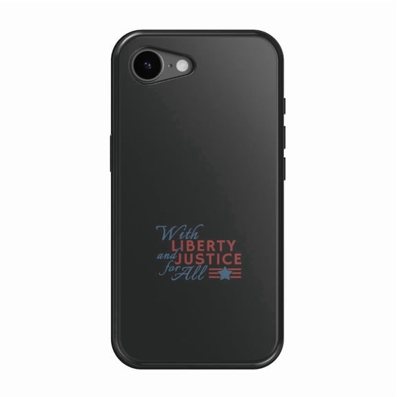 DistinctInk MagSafe Tough Case for iPhone 17e (6.1") - with Liberty and Justice for All - Shockproof Drop Protection MagSafe Compatible Cover