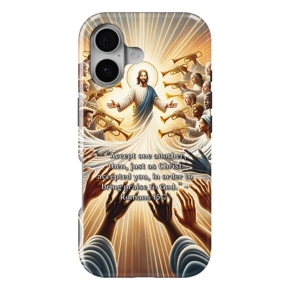 DistinctInk MagSafe Tough Case for iPhone 17 (6.1") - Accepting One Another: A Reflection on Romans 15:7" - Shockproof Drop Protection MagSafe Compatible Cover