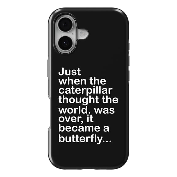 DistinctInk MagSafe Tough Case for iPhone 17 (6.1") - Caterpillar Thought World was Over Butterfly - Shockproof Drop Protection MagSafe Compatible Cover
