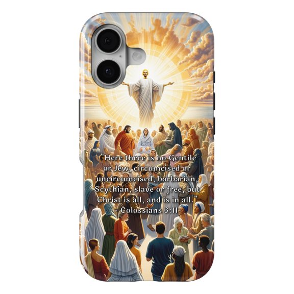 DistinctInk MagSafe Tough Case for iPhone 17 (6.1") - Christ: The Unifying Force Beyond All Distinctions - Colossians 3:11 - Shockproof Drop Protection MagSafe Compatible Cover