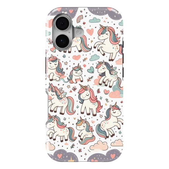 DistinctInk MagSafe Tough Case for iPhone 17 (6.1") - Enchanting Whimsy: A Seamless Unicorn Delight - Shockproof Drop Protection MagSafe Compatible Cover