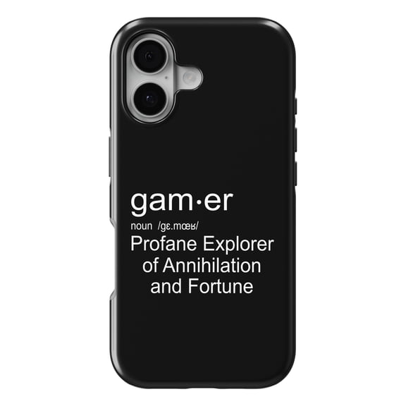 DistinctInk MagSafe Tough Case for iPhone 17 (6.1") - Gamer Dictionary Definition Profane Explorer - Shockproof Drop Protection MagSafe Compatible Cover