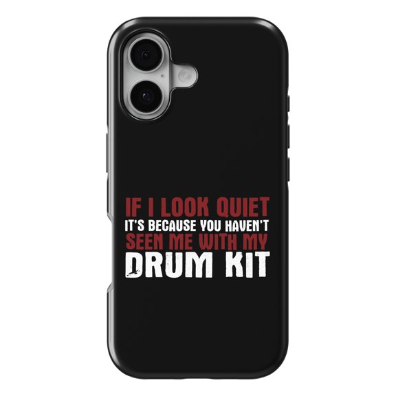 DistinctInk MagSafe Tough Case for iPhone 17 (6.1") - If I Look Quiet, You Haven't Seen My Drum Kit - Shockproof Drop Protection MagSafe Compatible Cover