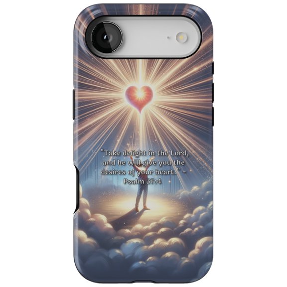 DistinctInk MagSafe Tough Case for iPhone 17 Air (6.7") - Delighting in The Lord: The Promise of Psalm 37:4" - Shockproof Drop Protection MagSafe Compatible Cover