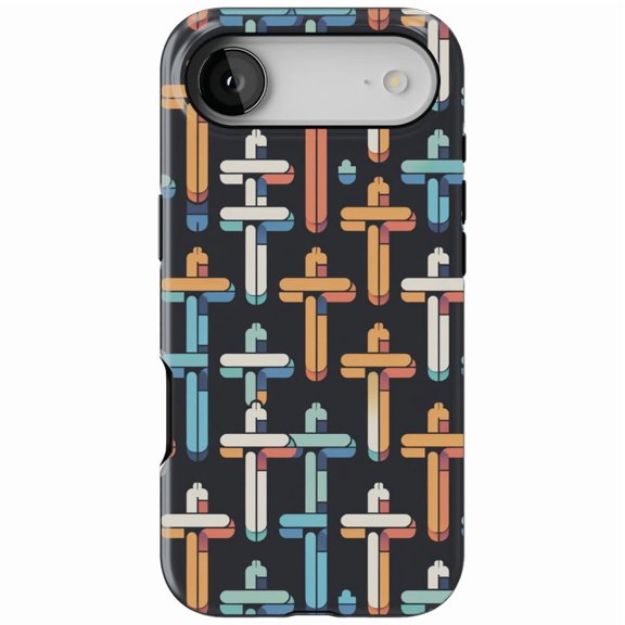 DistinctInk MagSafe Tough Case for iPhone 17 Air (6.7") - Dynamic Contrast: Crosses in Vibrant Harmony - Shockproof Drop Protection MagSafe Compatible Cover