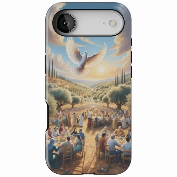 DistinctInk MagSafe Tough Case for iPhone 17 Air (6.7") - Harmony Blossoms in Ancient Palestinian Landscape - Shockproof Drop Protection MagSafe Compatible Cover