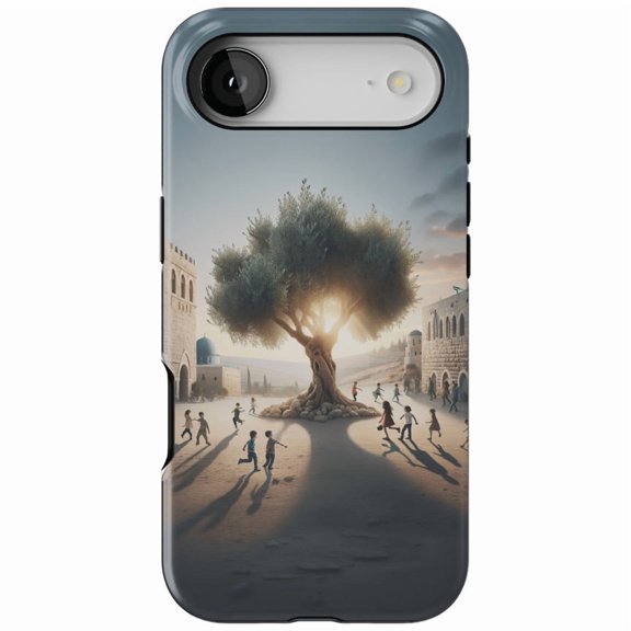 DistinctInk MagSafe Tough Case for iPhone 17 Air (6.7") - Harmony Under The Olive Tree: A Peaceful Palestine - Shockproof Drop Protection MagSafe Compatible Cover