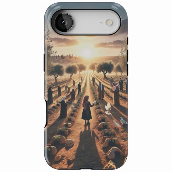 DistinctInk MagSafe Tough Case for iPhone 17 Air (6.7") - Harmony Through Unity: Planting Olive Trees - Shockproof Drop Protection MagSafe Compatible Cover
