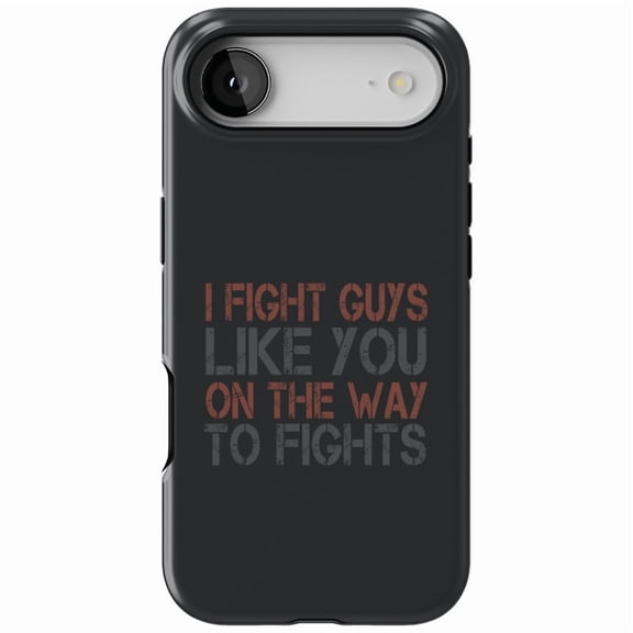 DistinctInk MagSafe Tough Case for iPhone 17 Air (6.7") - I Fight Guys Like You On The Way to Fights - Shockproof Drop Protection MagSafe Compatible Cover