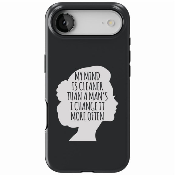 DistinctInk MagSafe Tough Case for iPhone 17 Air (6.7") - My Mind is Cleaner Than a Man's I Change It - Shockproof Drop Protection MagSafe Compatible Cover