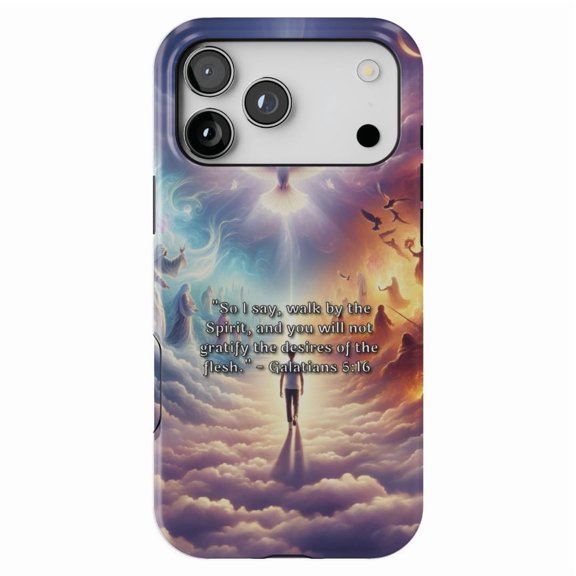 DistinctInk MagSafe Tough Case for iPhone 17 Pro (6.3") - Galatians 5:16 - Walking by The Spirit's Guidance - Shockproof Drop Protection MagSafe Compatible Cover
