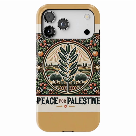 DistinctInk MagSafe Tough Case for iPhone 17 Pro (6.3") - Harmony Blossoms: A Symbolic Peace for Palestine - Shockproof Drop Protection MagSafe Compatible Cover
