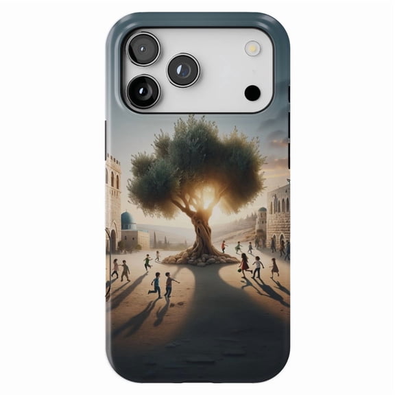 DistinctInk MagSafe Tough Case for iPhone 17 Pro (6.3") - Harmony Under The Olive Tree: A Peaceful Palestine - Shockproof Drop Protection MagSafe Compatible Cover